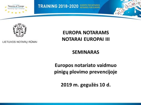 Webcast of the international seminar on notary's role in preventing money laundering